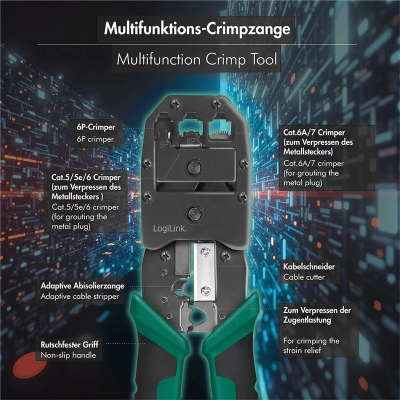 6-in-1 multifunkčné krimpovacie kliešte
