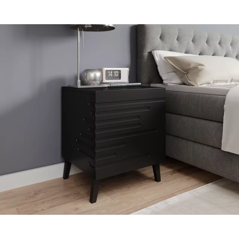Cama Meble NOVA nočný stolík, 44×40×52 cm, matná čierna