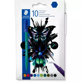Fineliner perá Staedtler 326 C10 E1, ultrajemný hrot 1 mm, sortiment farieb, balenie 10 ks