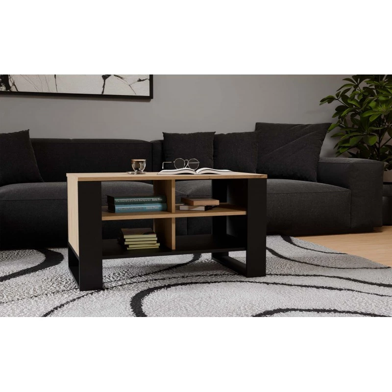 Konferenčný stolík top e shop Topeshop STOLIK KAWOWY ŁAWA MODERN 4P Dub Artisan Czern