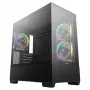 PC Midi Tower DeepCool CG380 3F – čierna, 235×437×451 mm, podporuje 2x120 mm bočný + 1x120 mm zadný ventilátor, napájací zdroj dole, 2,5