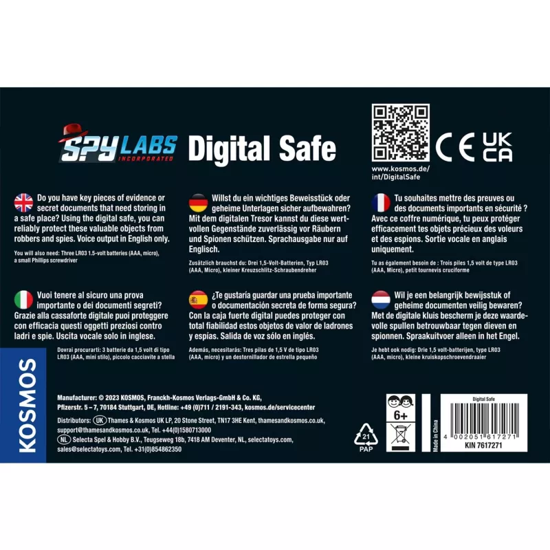 Spy Labs Incorporated Digital Safe, detektívne sady viacjazyčná verzia