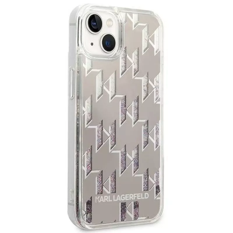 Karl Lagerfeld KLHCP14MLMNMS iPhone 14 Plus 6.7 hardcase strieborná / strieborná Liquid Glitter Monogram