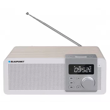 Prenosné rádio BLAUPUNKT PP14BT s Bluetooth, MP3, MicroSD, USB a budíkom — 6 W, batéria/napájanie zo siete, 230×118×90 mm