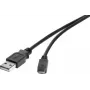 Renkforce Kábel USB 2.0 USB-A na Micro-B, 3 m, čierny, pozlátený (1574809)