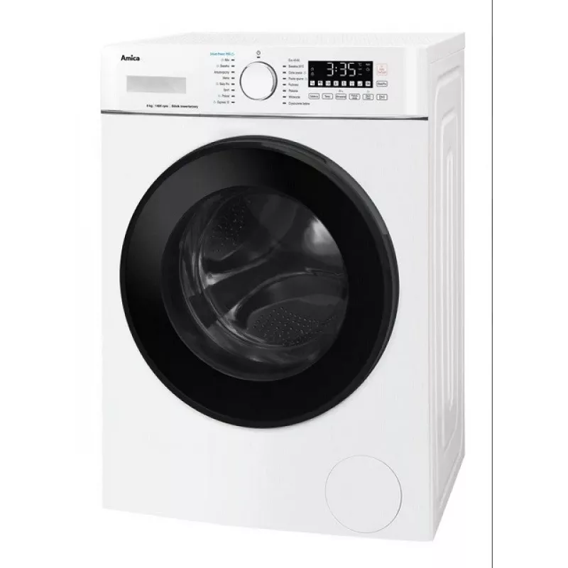 Práčka Amica kapacita 8 kg, energetická trieda A, 1400 ot/min, 16 programov, biela
