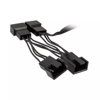 Kábel Y pre ventilátory Kolink 1-na-4 PWM 35 cm, 4-pin PWM na 4×4-pin PWM + SATA