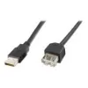 Digitus ASSMANN Basic - USB predlžovací kábel - USB Type-A, 4-pólový (M) - USB Type-A, 4-pólový (W) - 3 m (USB/USB 2.0) - Zaliaty - Čierna (AK-300200-030-S)