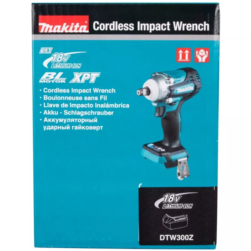 Makita DTW300Z akumulátorový rázový uťahovač 3200 ot/min čierna, modrá