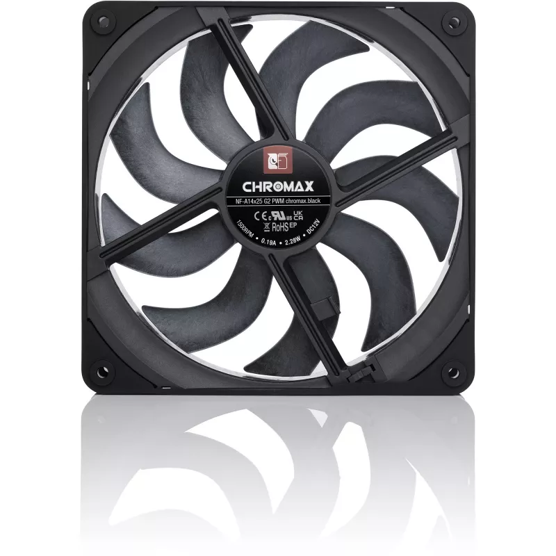 Noctua NF-A14x25 G2 PWM chromax.čierny 140mm skriňový ventilátor