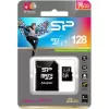 MicroSDXC flash pamäťová karta Silicon Power 128 GB UHS‑I (Class 10, U1), 85 MB/s, čierna, s SD adaptérom