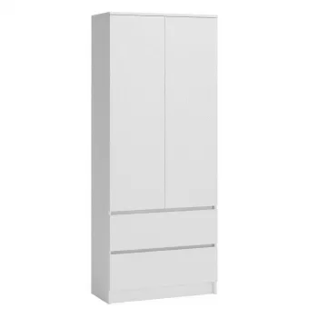 Šatníková skriňa Top E Shop SZAFA MALWA B 5 políc 2 otočné dvere biela 900×500×1800 mm