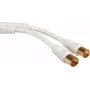 - anténový kábel - IEC konektor samec na IEC konektor samica - 3 m - tienený - 100 dB - biely