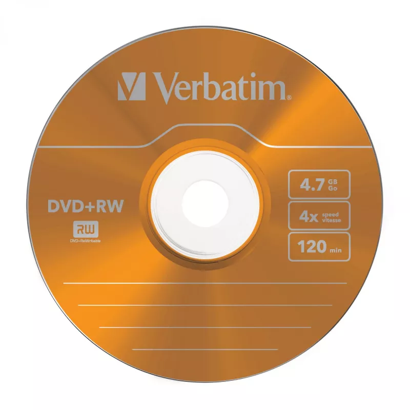 VERBATIM 43297 Verbatim DVD+RW slim Jewel Case 5 4.7GB 4x farba