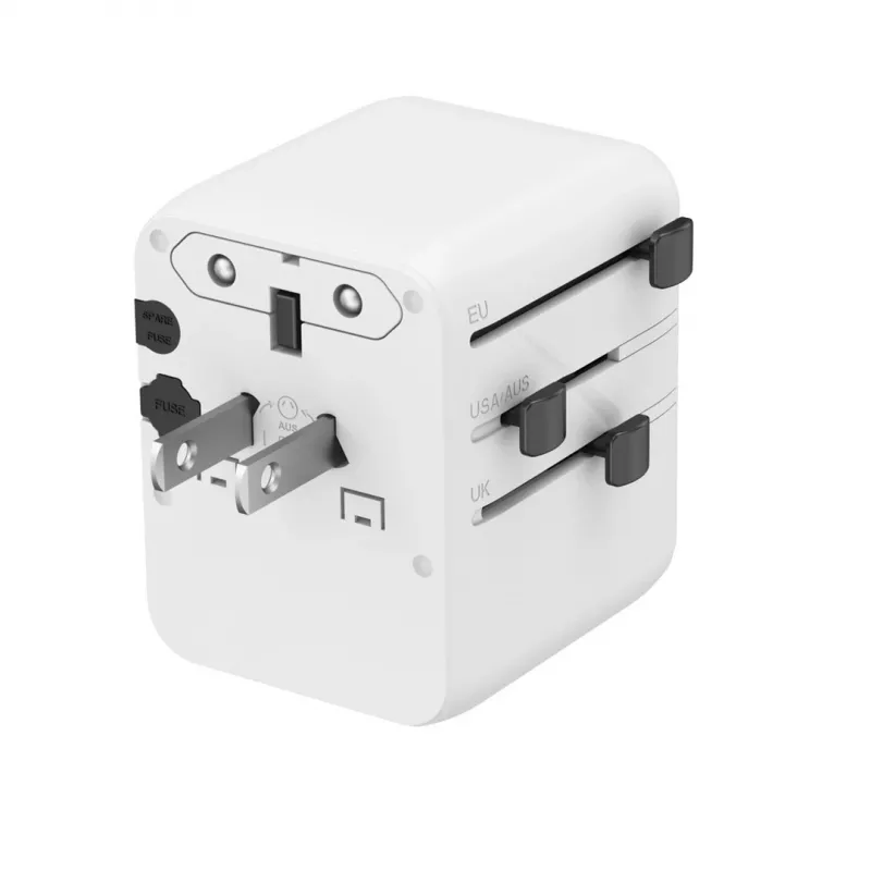 Cestovný napájací zdroj GEMBIRD TPA-1A2C20-01-W — 20 W, USB-A (18 W) + 2× USB-C (20 W), zástrčka typ E, biela
