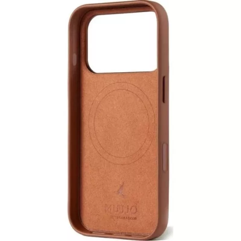 Mujjo Full Leather Case MagSafe puzdro pre iPhone 17 Pro hnedá