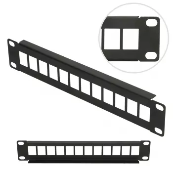Patchpanel Extralink 12-port UTP 10 palcov kovové puzdro, čierny