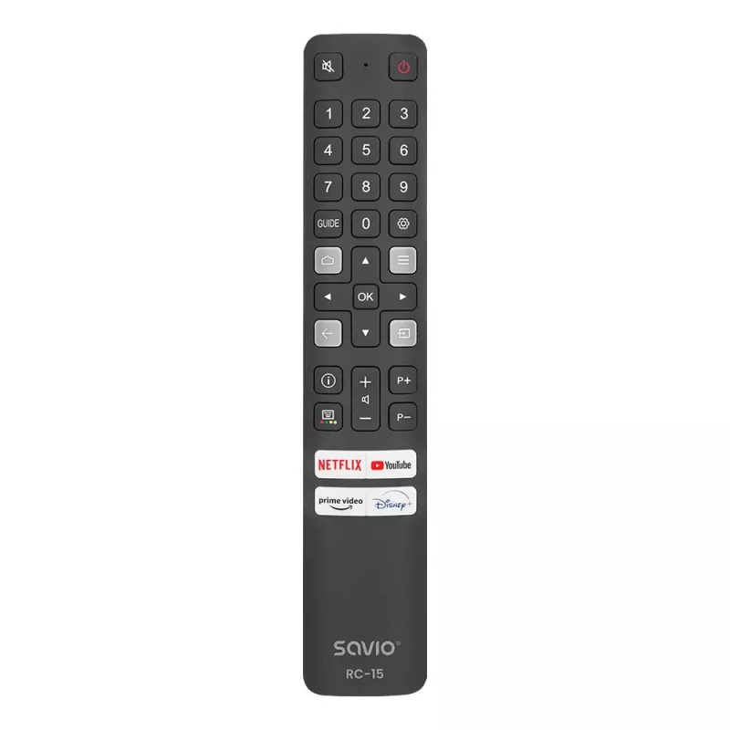 SAVIO univerzálny diaľkový ovládač RC-15 pre TCL SMART TV, IR Wireless, čierny, dosah 10 m