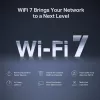 Stolný router MERCUSYS MR47BE — Tri-band Wi-Fi 7 (2,4/5/6 GHz), 9300 Mbit/s, 3× RJ-45, 2,5GbE, 6 externých antén