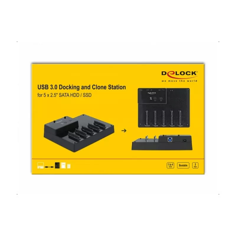 Dokovacia stanica DeLOCK USB 5 Gbps 64098 pre 5 x 2,5 palca SATA HDD/SSD