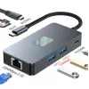 TB adaptér hub USB-C (7-in-1) HDMI USB SD/TF RJ45 (2500 Mbit/s) PD