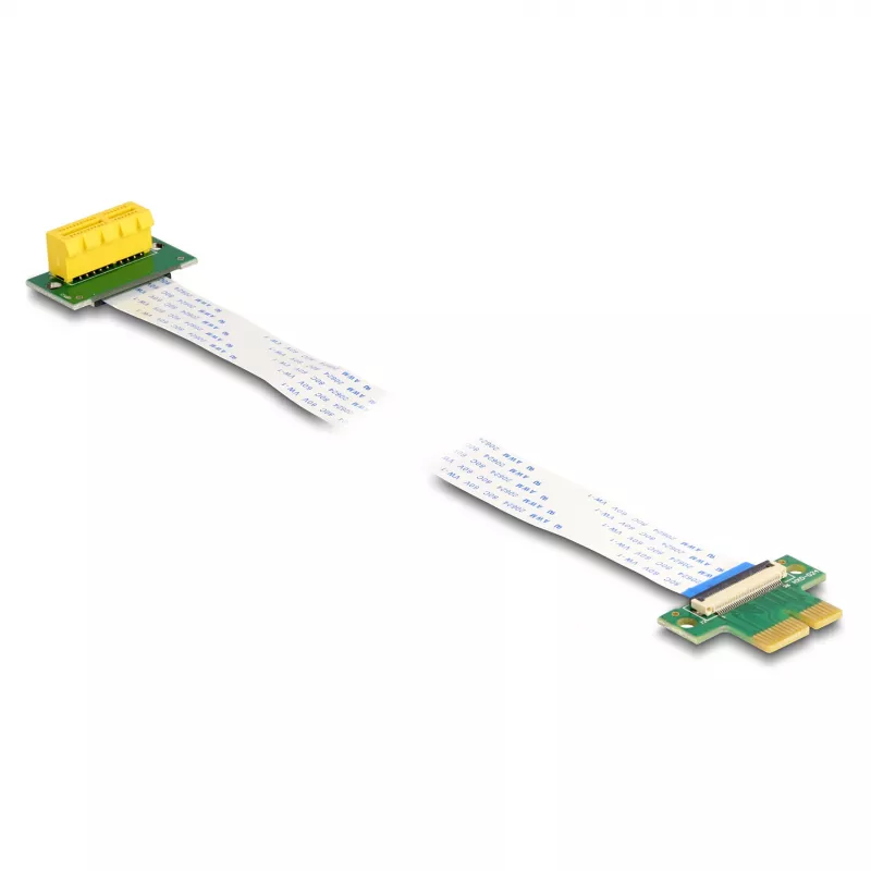 DeLOCK riser karta PCI Express x1 samec na x1 slot 90° zahnutá s FPC káblom 30 cm