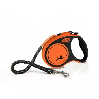 Flexi Xtreme stopovacie vodítko 5 m, oranžová/čierna, stredná (do 35 kg)