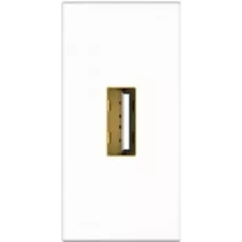 Kindermann Konnect flex 45 click - modulárny faceplate snap-in - USB 2.0 Type-A - biela, RAL 9010