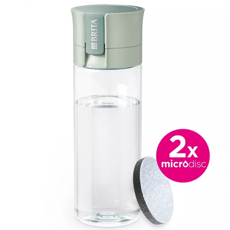 Opakovane použiteľná fľaša na pitie BRITA Fill&Go Vital 600 ml s integrovaným MicroDisc filtrom, zelená