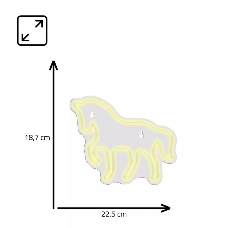 LED neónová tabuľa MANTA SNL103WH – motív koňa, biela