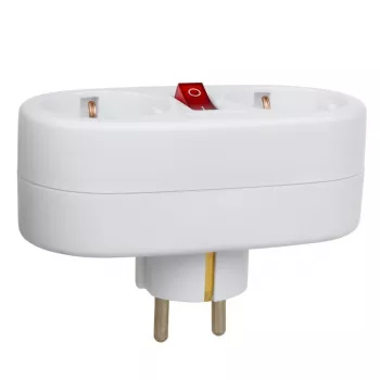 Rozbočovač zásuviek MACLEAN MCE338 F — Type F, 2 zásuvky, 2×16A s automatickým ističom