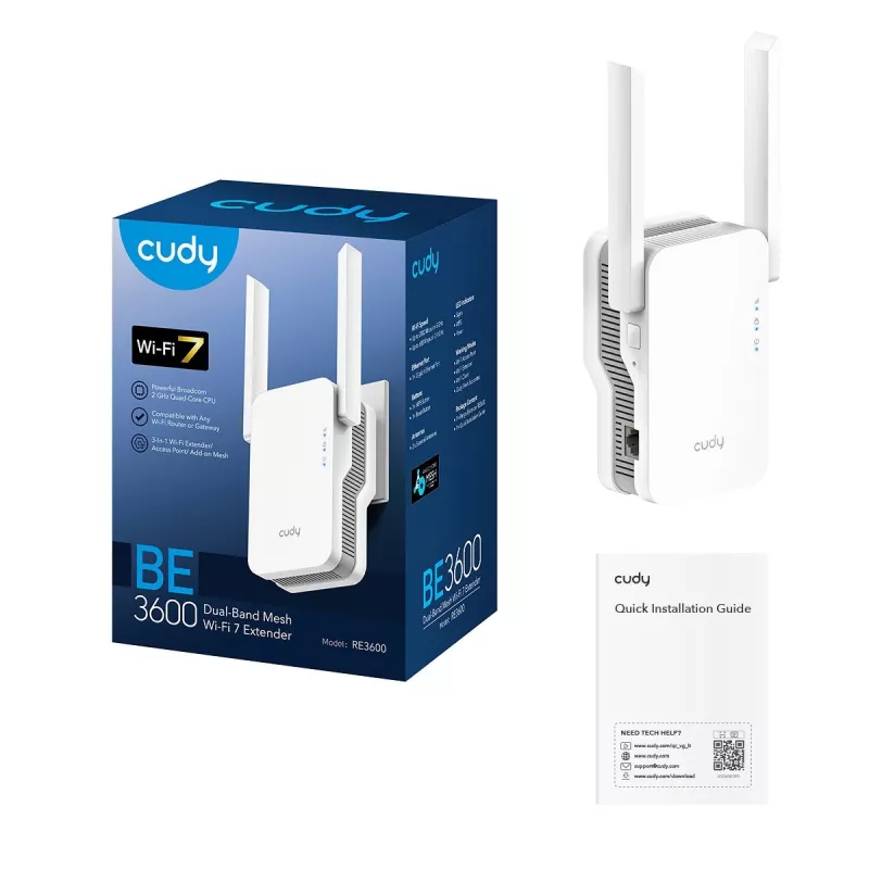 Cudy RE3600 Mesh Wi-Fi systém Dual-Band Wi-Fi 7 biela