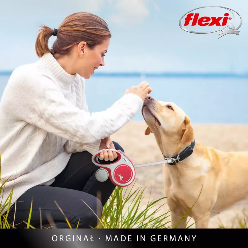 Flexi New COMFORT 8 m čierne, sivé psie navíjacie vodítko