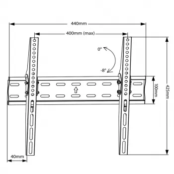 MACLEAN BRACKETS MC-862 originál extra stabilný nastaviteľný jednoduchá montáž TV držiak 26-55 40kg univerzálny čierny max Vesa 400x400