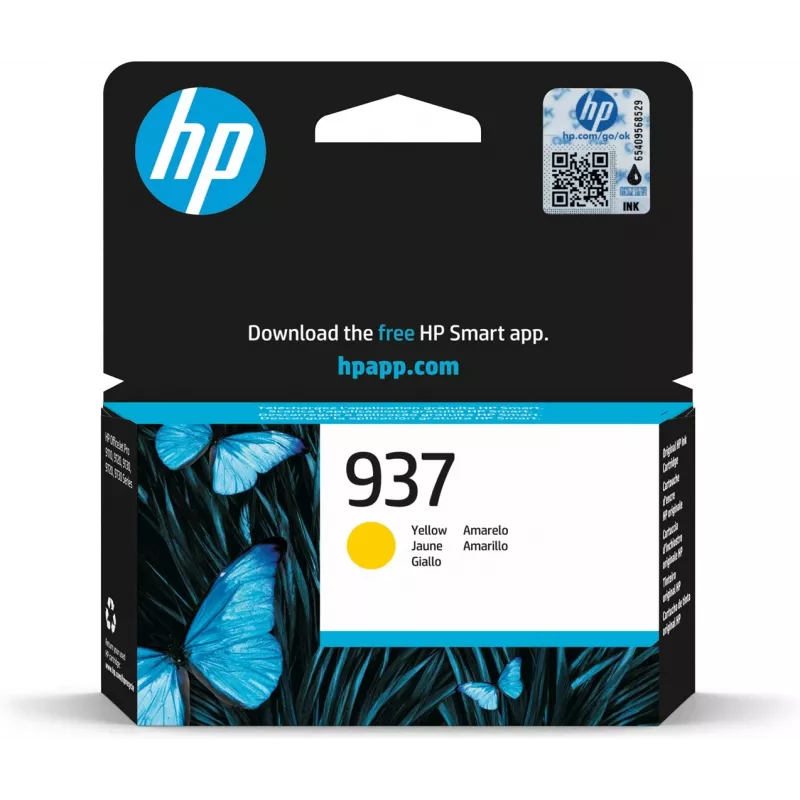 HP 937 žltá originálna atramentová kazeta, žltá, 1 ks, 800 strán