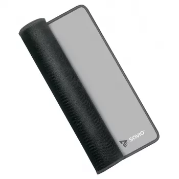 Gaming podložka pod myš SAVIO Turbo Dynamic S — sivá, 250×250 mm, hrúbka 2 mm, prešívané okraje, protišmyková gumená základňa