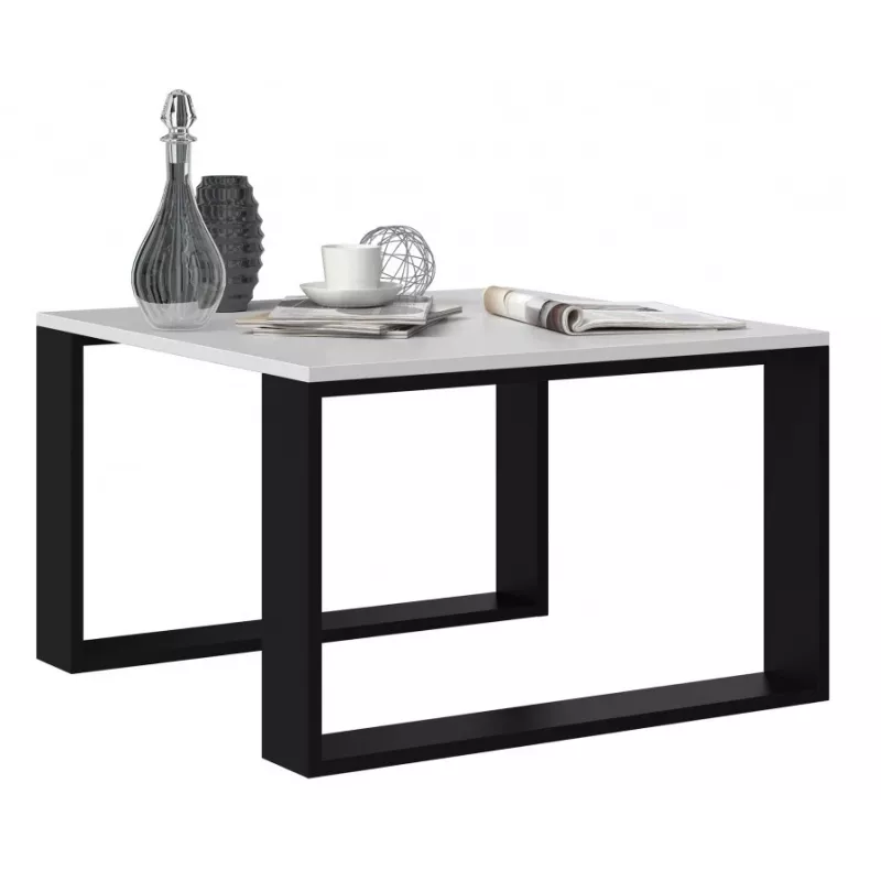 MODERN MINI stolík 67x67x40 cm biely/čierny