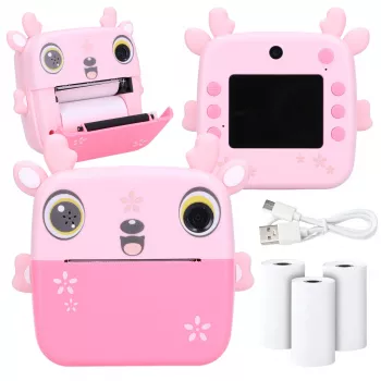 Extralink sada | termotlačiareň EPP-005 Pink + termopapier 3 rolky | fawn