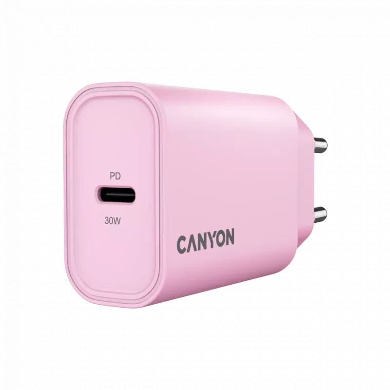 CANYON nabíjačka OnCharge 30CL Max Power 30W 1xPD EU ružová