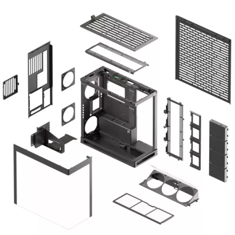 HAVN HS 420 VGPU PC skriňa, Midi-Tower, E-ATX, tvrdené sklo, PCIe-5.0 Riser kábel - čierna