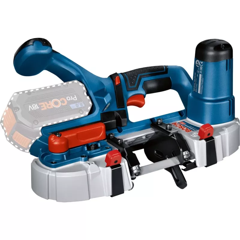 Bosch GCB 18V-63 Professional akumulátorová pásová píla, 18 V, hĺbka rezu 63,5 mm, bez akumulátora a nabíjačky, L-BOXX