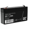 UPS batéria Green Cell AGM13, uzavretá olovená VRLA 6 V 1,3 Ah, 290 g, čierna