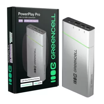 Prenosná batéria Green Cell BPLGC20P 20800 mAh lítium-iónová, USB-C PD 65W, 2x USB-C + 1x USB-A, hliníkové puzdro