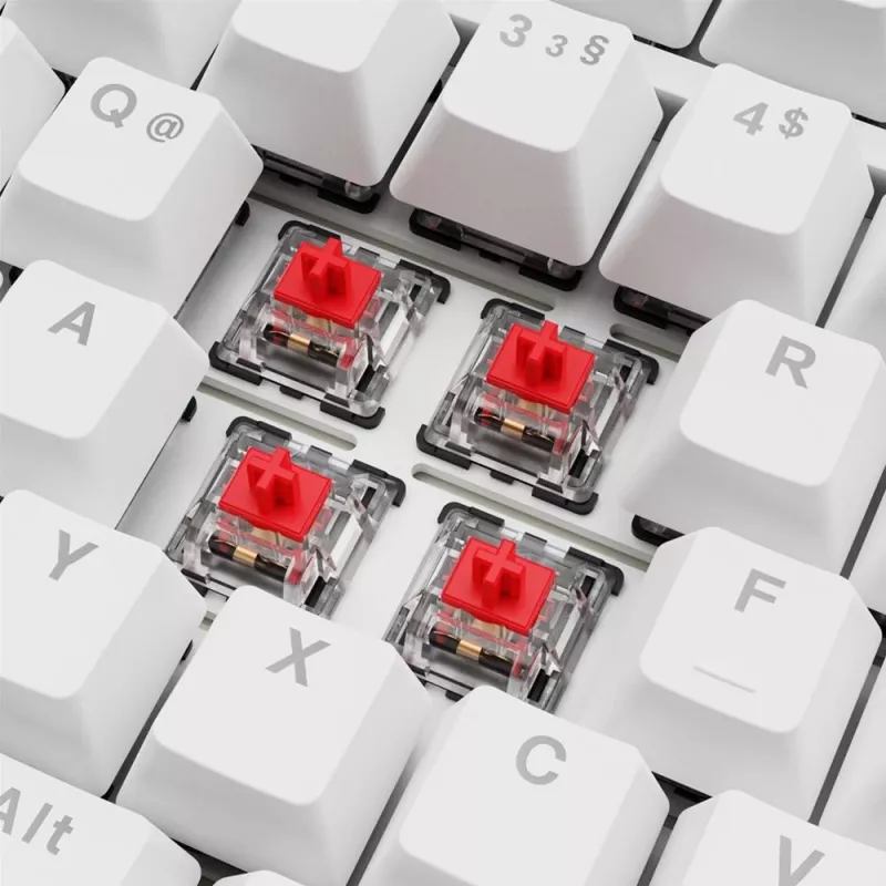 Sharkoon SGK25 75% QWERTZ USB káblová RGB LED klávesnica biela