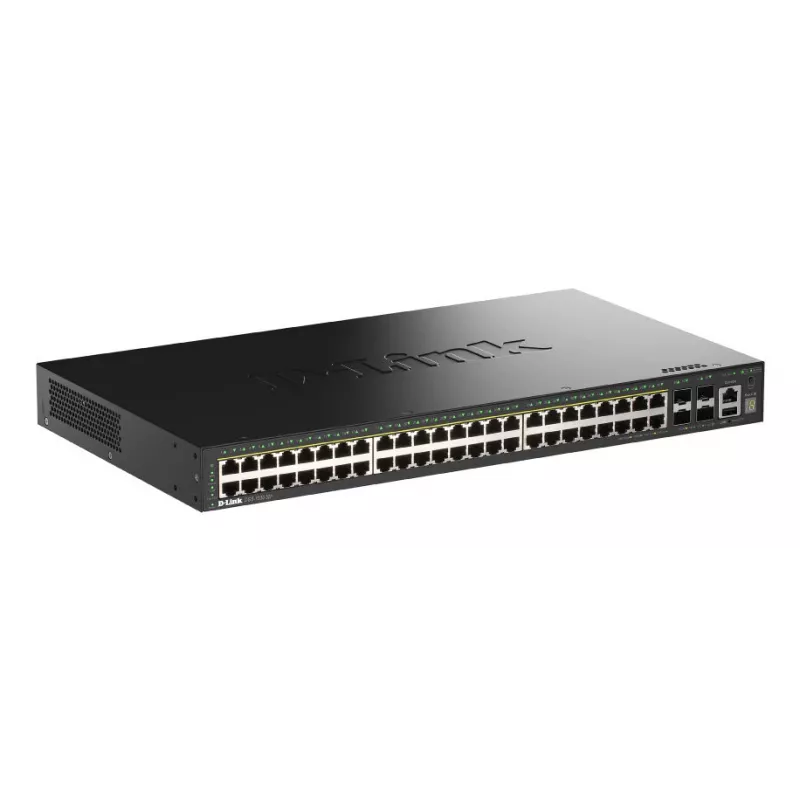 D-Link 52-port Gigabit Stackable PoE+ Smart Managed switch so 4 x 10G SFP+ portami