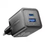 Vention FEQB0-EU interiérová AC rýchlonabíjačka 30W, 1x USB-C, čierna — pre smartfón, tablet, smart hodinky, slúchadlá