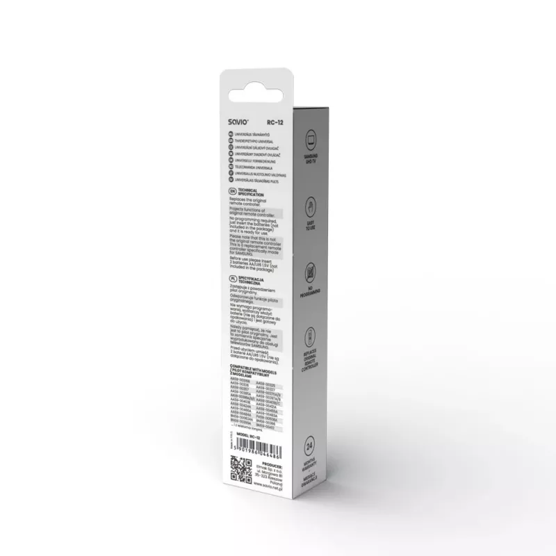 Savio RC-12 diaľkový ovládač IR Wireless TV