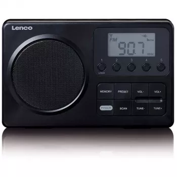 Prenosné rádio Lenco MPR-035BK — FM/AM, sieťový a batériový režim, 2,5