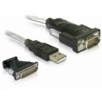 Delock adaptér USB 2.0 Type-A > 1 x Serial DB9 RS-232 + adaptér DB25 (61308)
