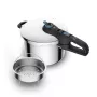 Tlakový hrniec Tefal SECURE TRENDY 6L s parným nástavcom z nehrdzavejúcej ocele, vhodný na indukciu